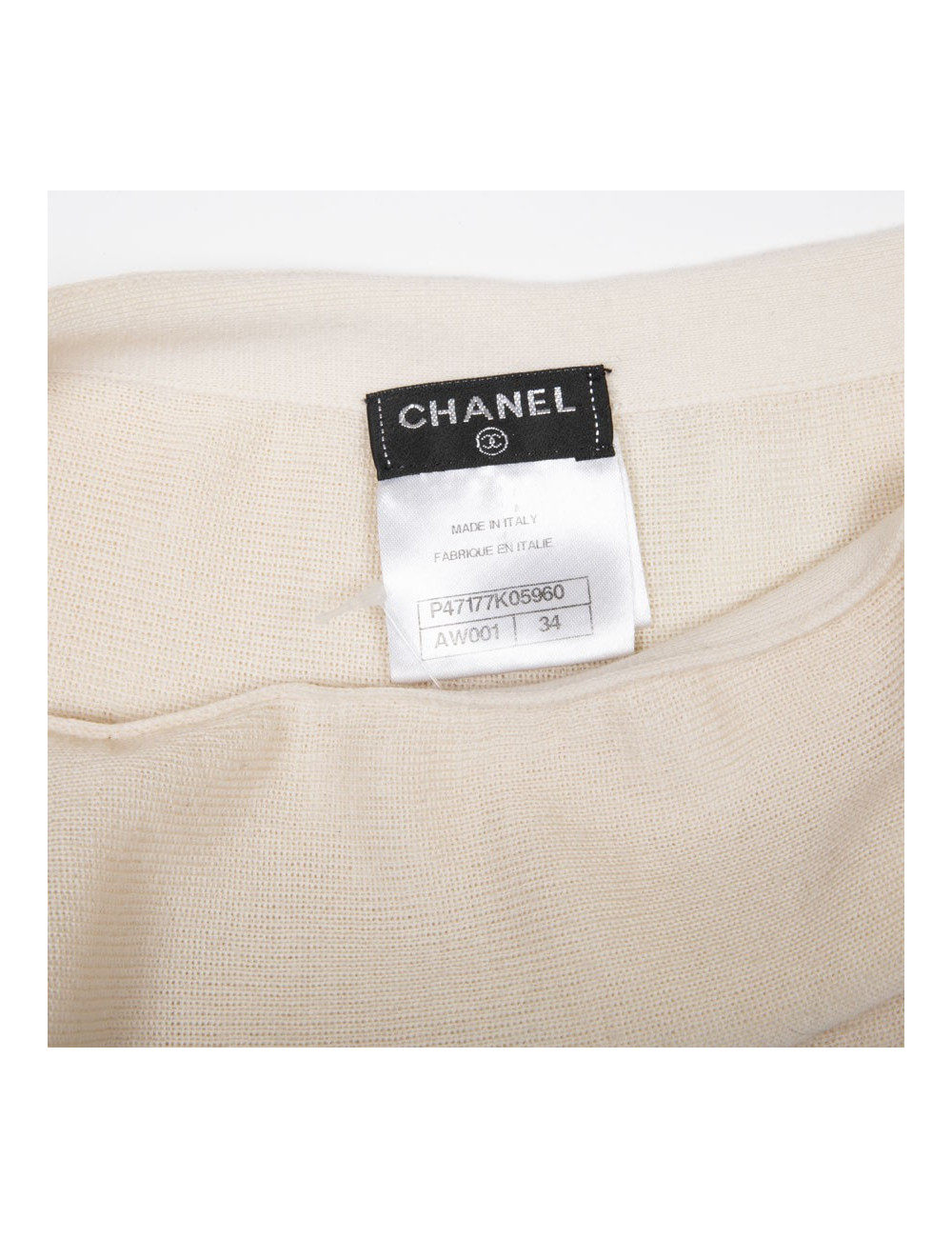 Jupe t 34 CHANEL laine et cachemire écrue