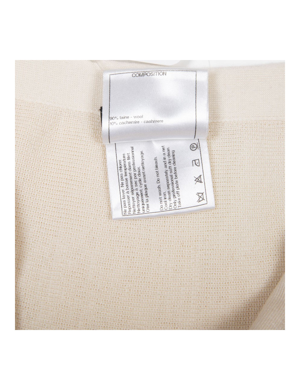 Jupe T34 CHANEL laine et cachemire écrue