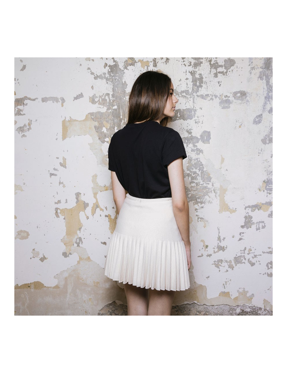 Jupe T34 CHANEL laine et cachemire écrue