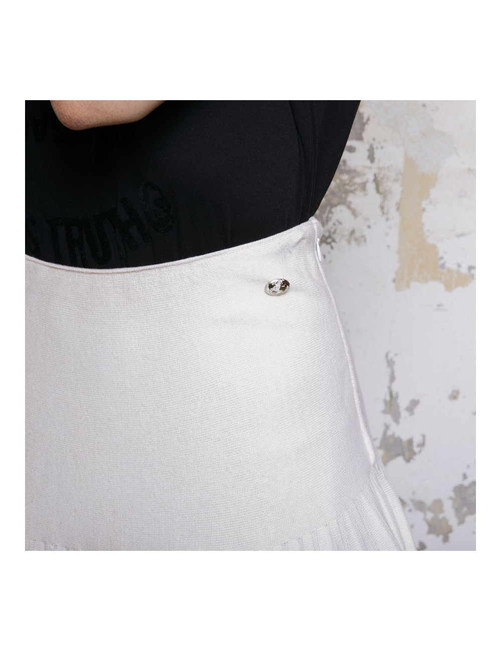 Jupe t 34 CHANEL laine et cachemire écrue