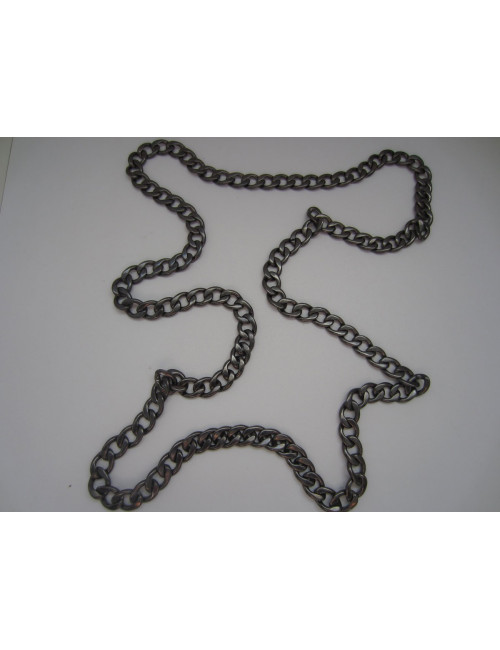 Sautoir Chaine MARGUERITE DE VALOIS argent noirci