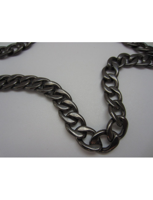 Sautoir Chaine MARGUERITE DE VALOIS argent noirci