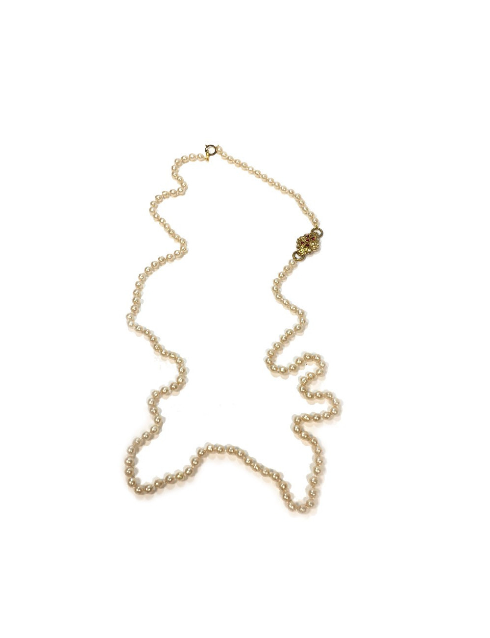 Sautoir long CHANEL en perles nacrées Vintage