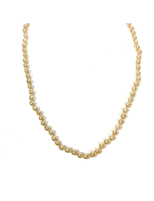 Sautoir long CHANEL en perles nacrées Vintage
