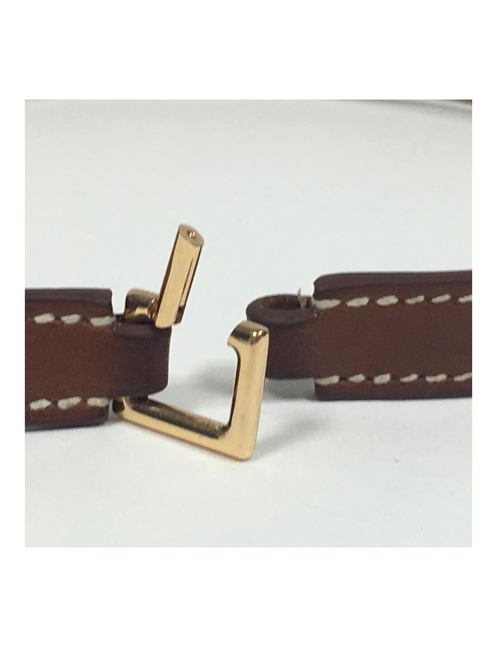 HERMES Rivale double tour bracelet in brown leather