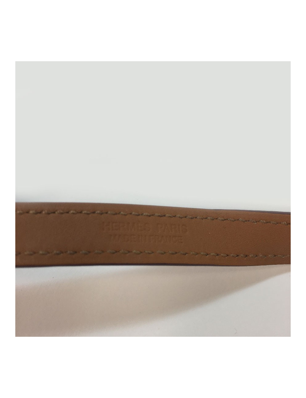HERMES Rivale double tour bracelet in brown leather