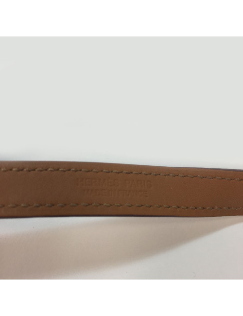 HERMES Rivale double tour bracelet in brown leather
