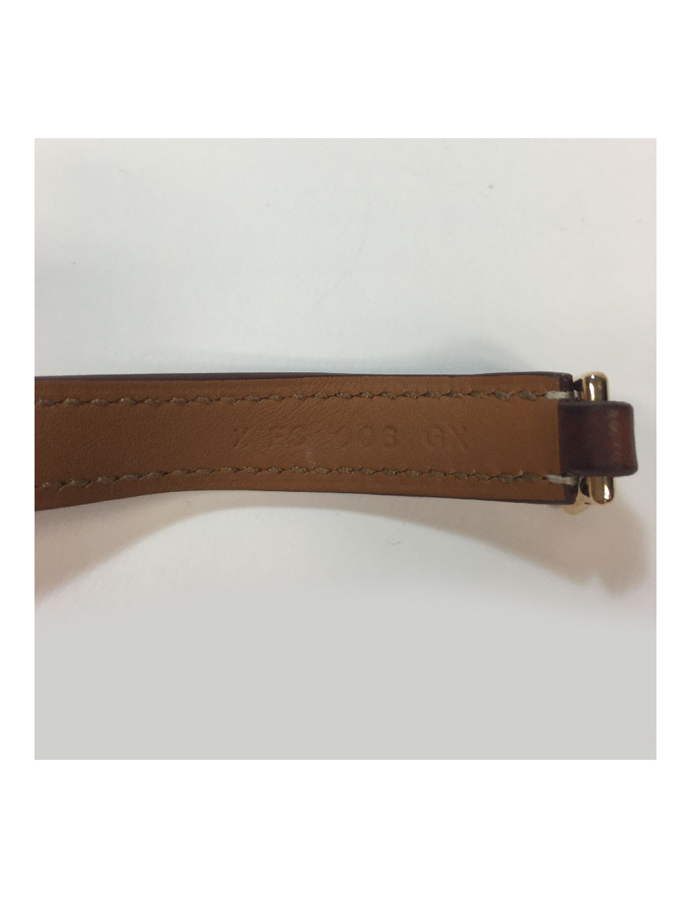 HERMES Rivale double tour bracelet in brown leather