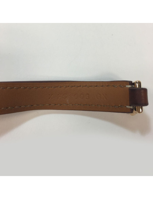 HERMES Rivale double tour bracelet in brown leather