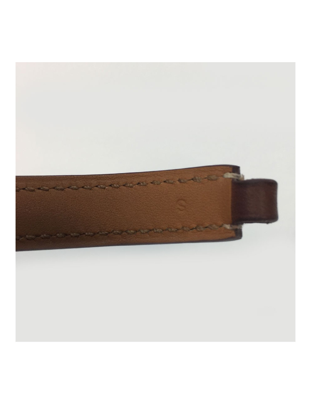 Bracelet HERMES Rivale double tour en cuir swfit marron