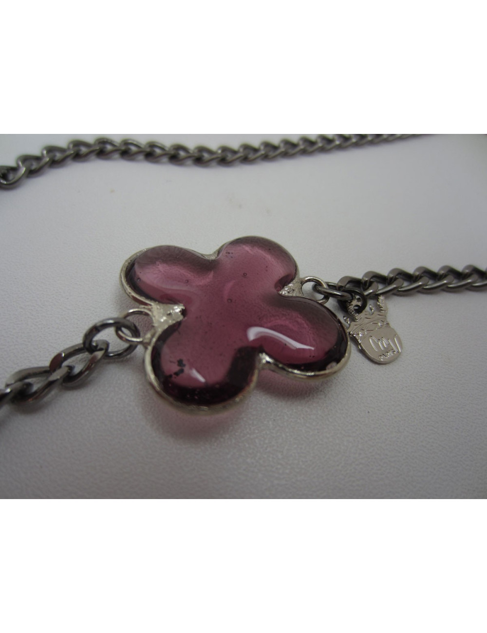 Sautoir trèfles mauve MARGUERITE DE VALOIS