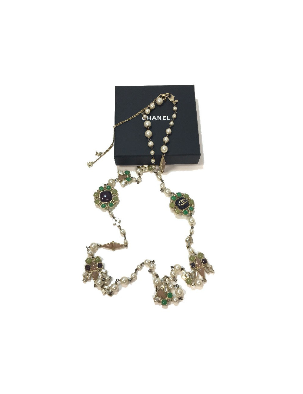 Sautoir CHANEL perles nacrés couture 