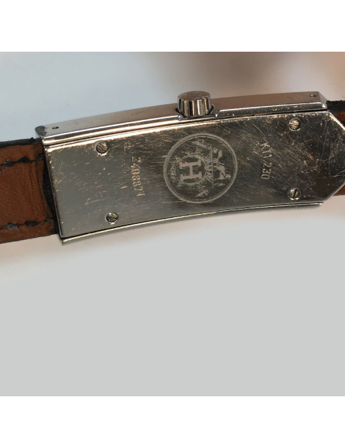 Montre HERMES bracelet double cuir noir