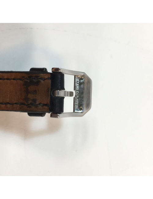 Montre HERMES bracelet double cuir noir