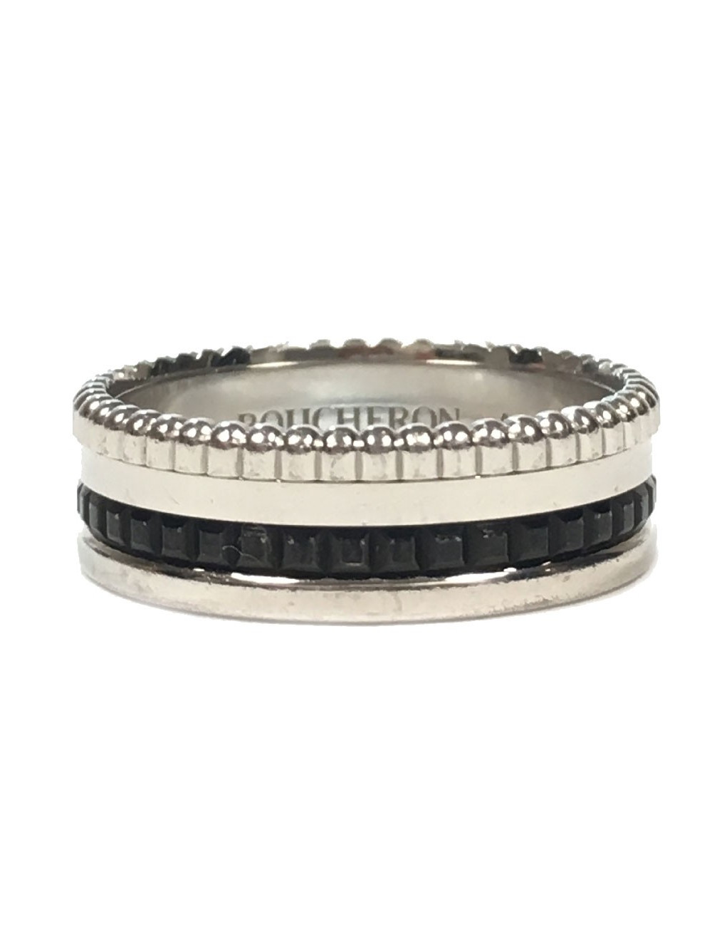 BOUCHERON Quatre Black Edition Small ring T58 in white gold and black PVD
