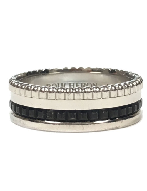 BOUCHERON Quatre Black Edition Small ring T58 in white gold and black PVD