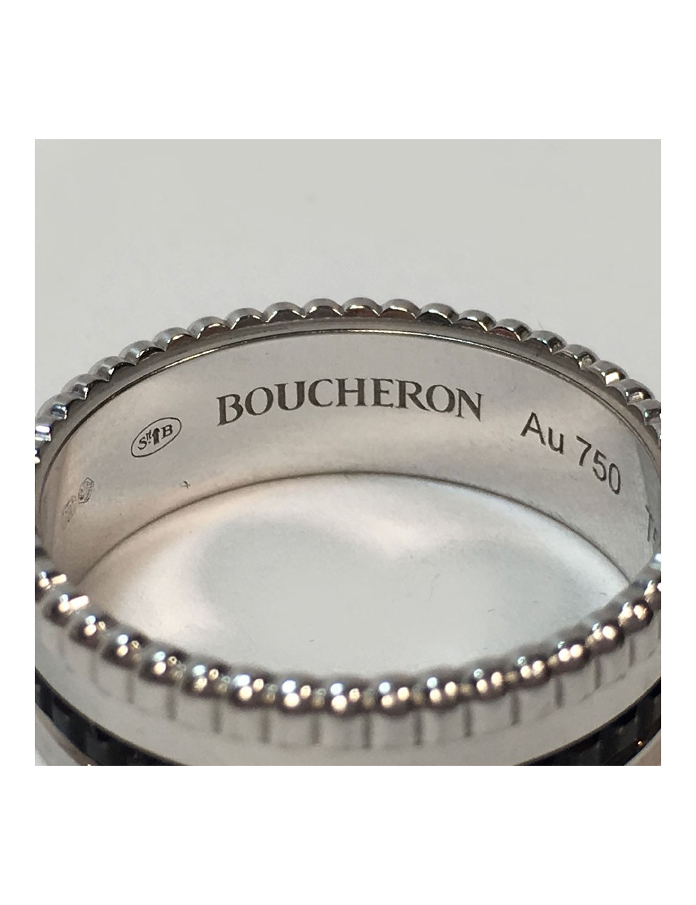 BOUCHERON Quatre Black Edition Small ring T58 in white gold and black PVD