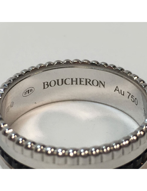 BOUCHERON Quatre Black Edition Small ring T58 in white gold and black PVD