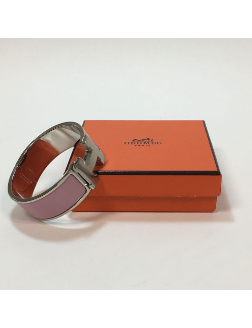 Bracelet clic clac HERMES émail violet PM
