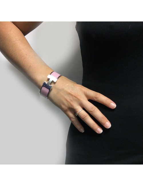 Bracelet clic clac HERMES émail violet PM