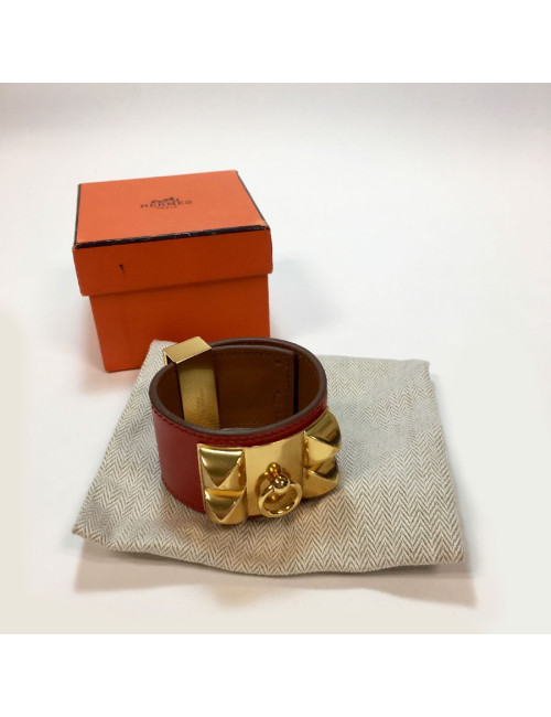 Manchette médor CDC HERMES en veau couleur sanguine