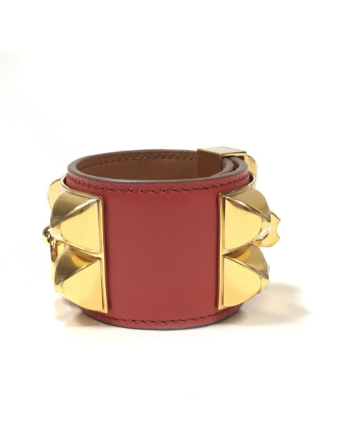 Manchette médor CDC HERMES en veau couleur sanguine