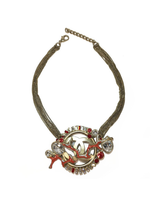CHANEL chains and coral necklace