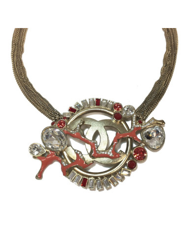 CHANEL chains and coral necklace