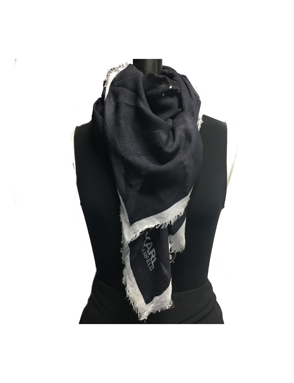 Foulard KARL LAGERFELD noir et blanc