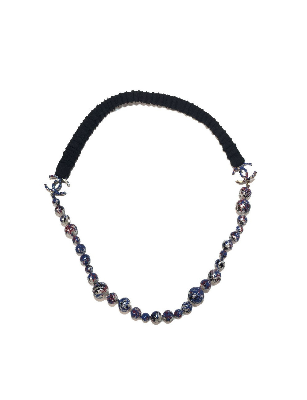 Bijou de tête CHANEL perles nacrées peintes