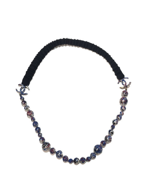 Bijou de tête CHANEL perles nacrées peintes