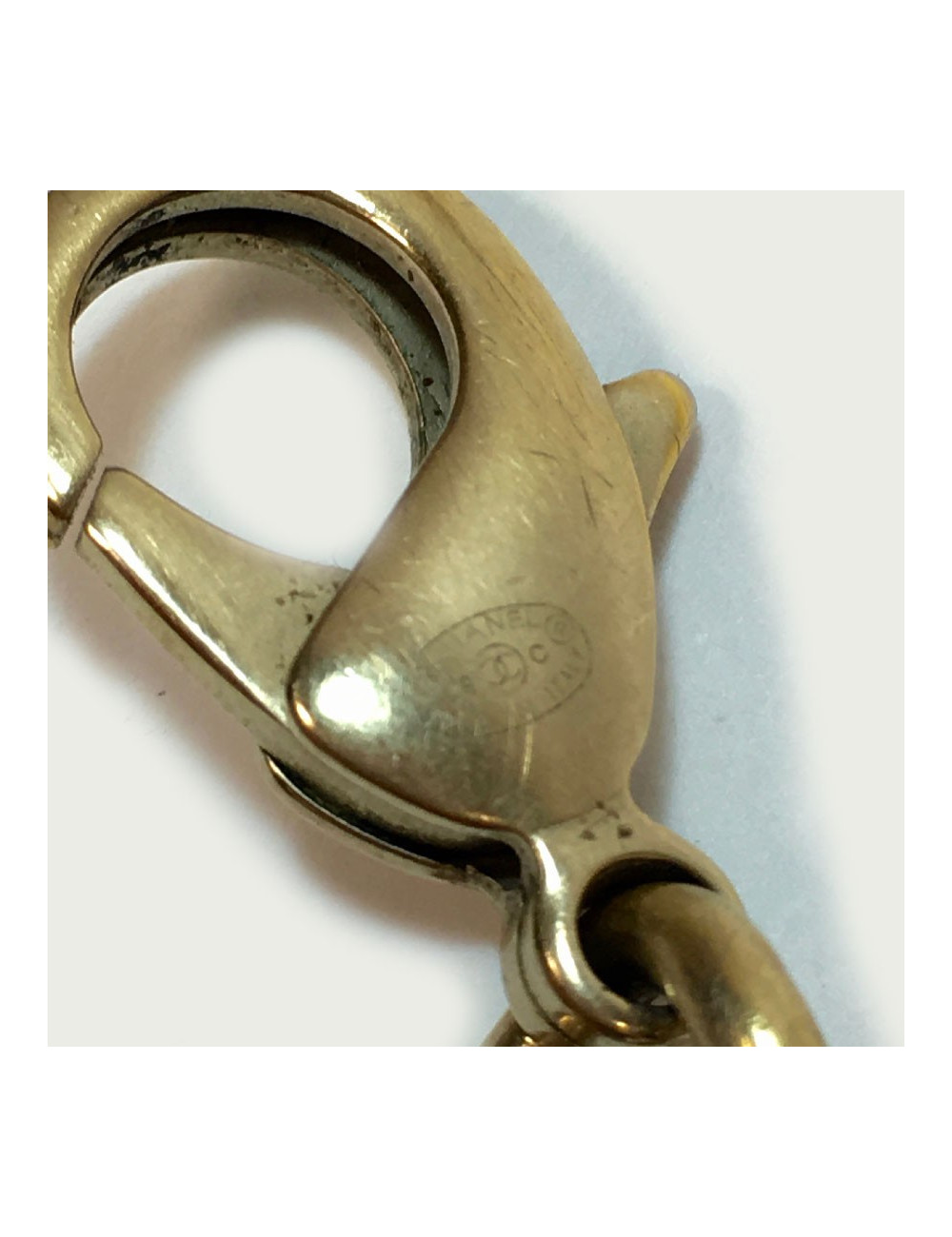 CHANEL Choker necklace chain and black satin ribbon