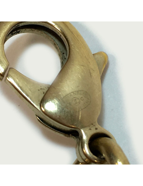 CHANEL Choker necklace chain and black satin ribbon