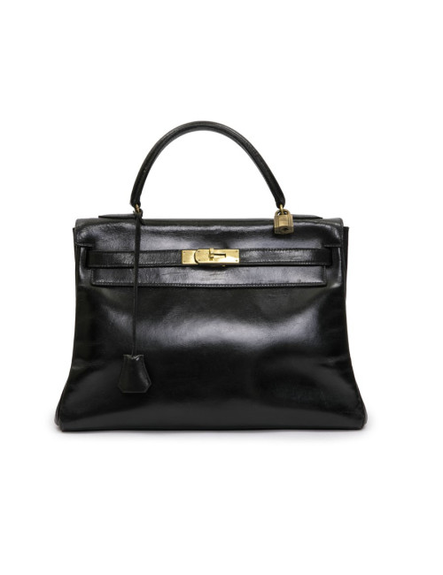  Kelly 32 HERMES Vintage box noir