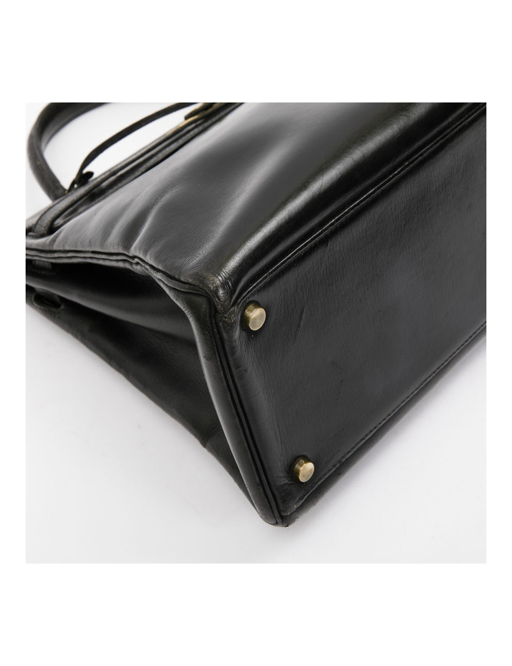 HERMES vintage Kelly 32 bag in black box leather