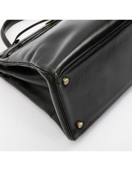 HERMES vintage Kelly 32 bag in black box leather