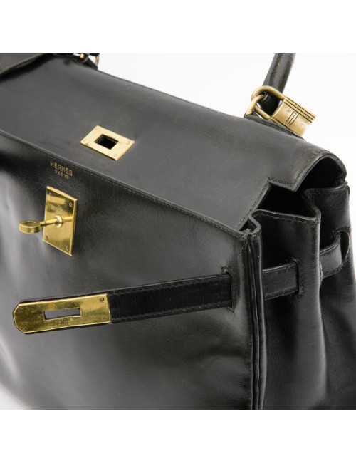  Kelly 32 HERMES Vintage box noir