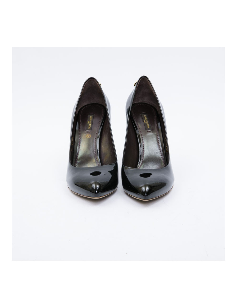 Escarpins LOUIS VUITTON T39,5 cuir verni noir