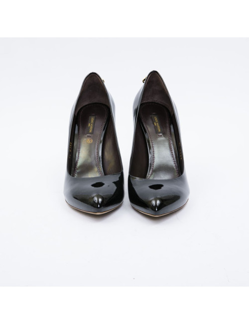 Escarpins LOUIS VUITTON T39,5 cuir verni noir