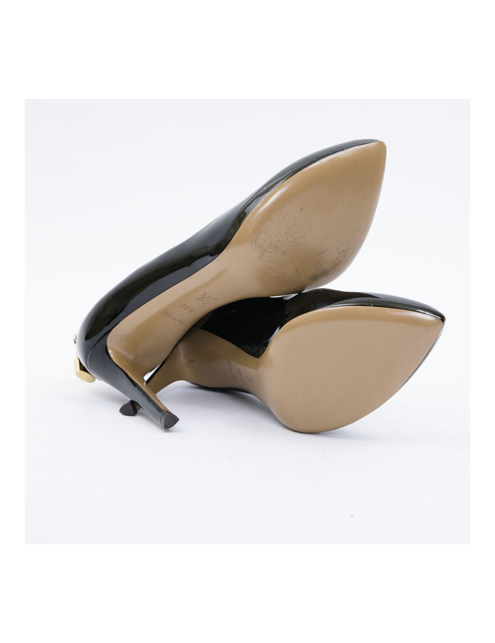 Escarpins LOUIS VUITTON T39,5 cuir verni noir