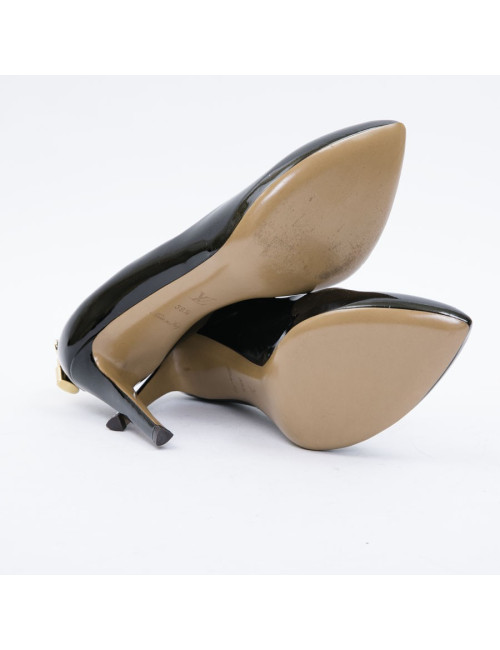 Escarpins LOUIS VUITTON T39,5 cuir verni noir