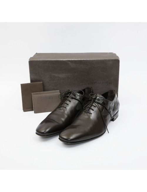 Chaussures "Delaware Richelieu" LOUIS VUITTON T44 cuir marron