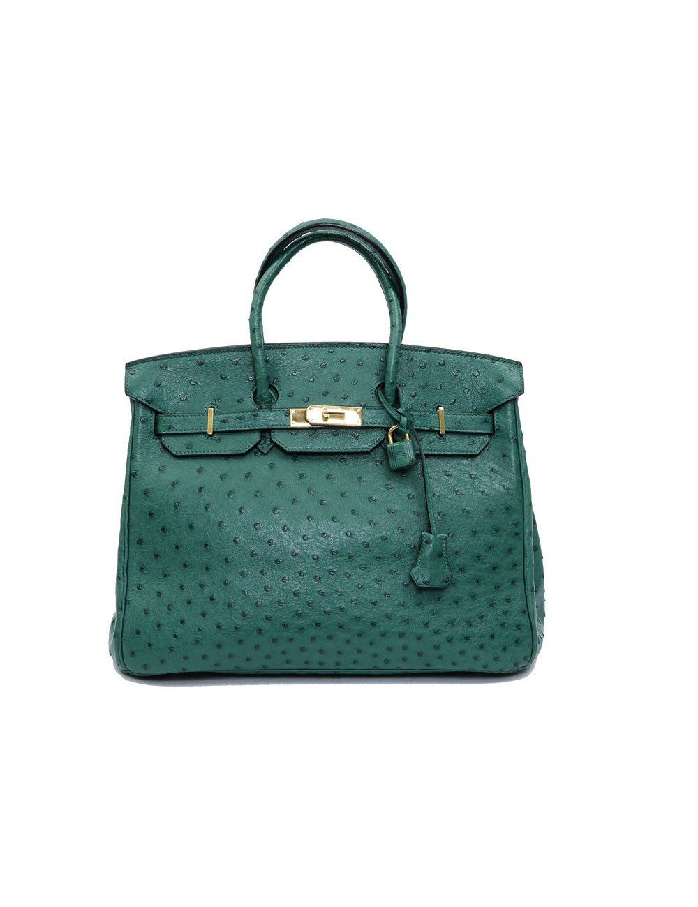 Birkin 35 HERMES en autruche vert