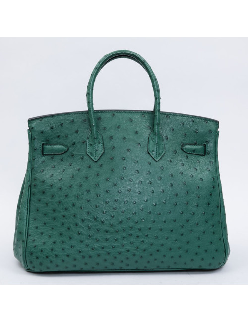 Birkin 35 HERMES en autruche vert