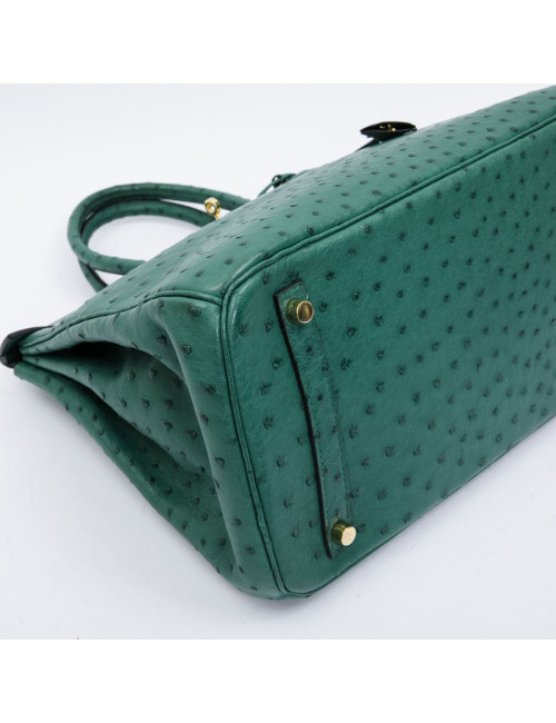 Birkin 35 HERMES en autruche vert