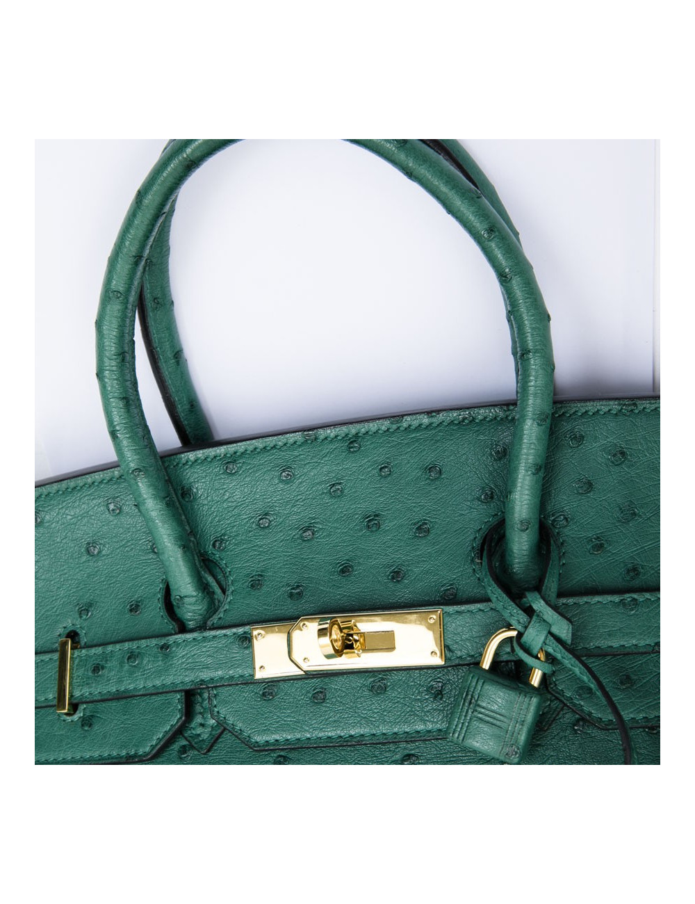 Birkin 35 HERMES en autruche vert