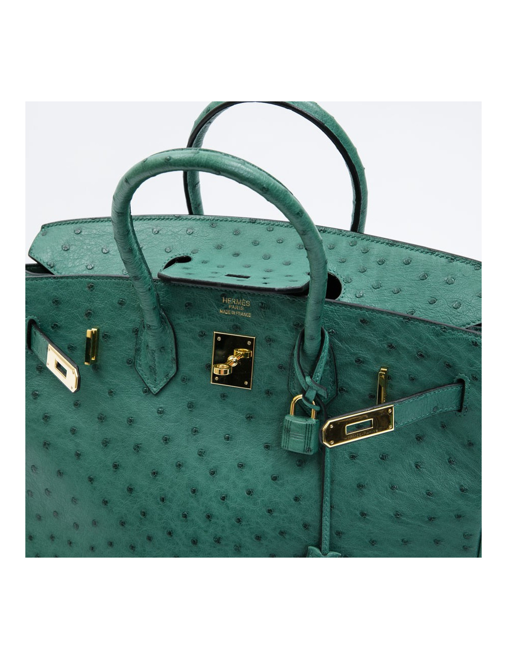 Birkin 35 HERMES en autruche vert