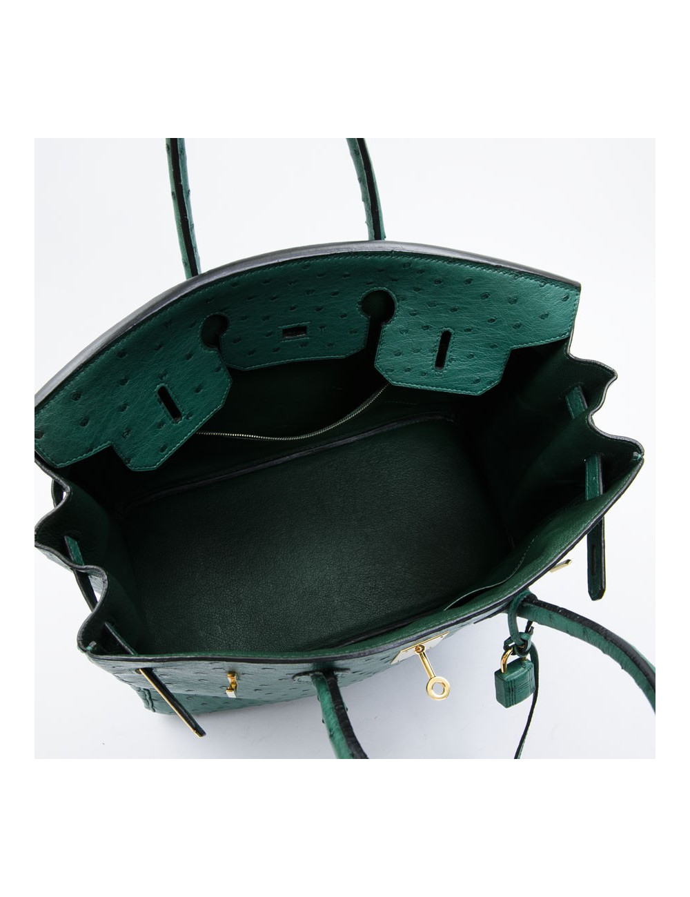 Birkin 35 HERMES en autruche vert