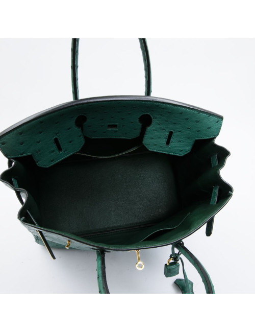 Birkin 35 HERMES en autruche vert
