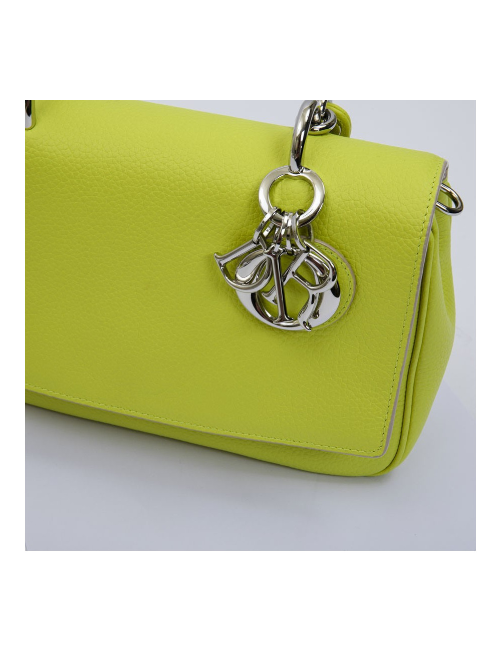 CHRISTIAN DIOR 'Be Dior' bag in acid green taurillon leather